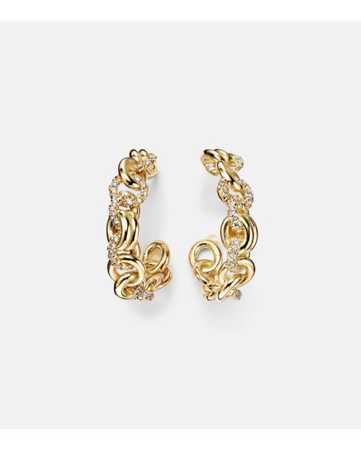 Spinelli Kilcollin Metallic Fused Serpens 18kt Gold Earrings With Diamonds