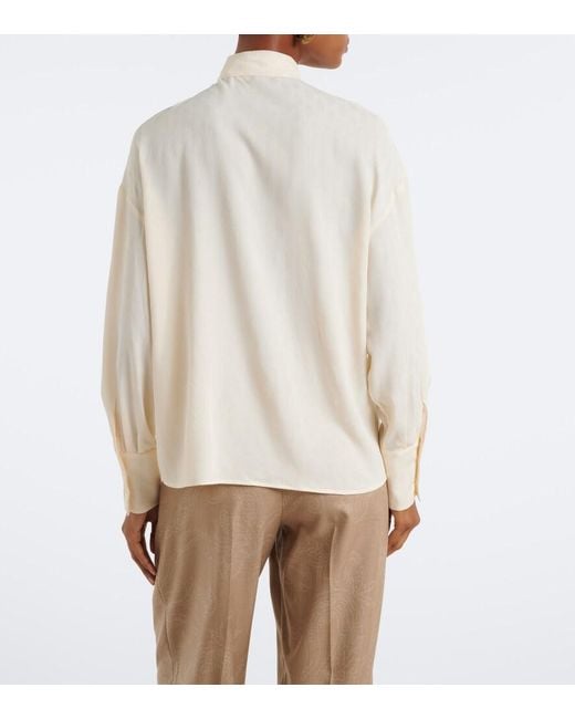 Etro Natural Jacquard Georgette Blouse