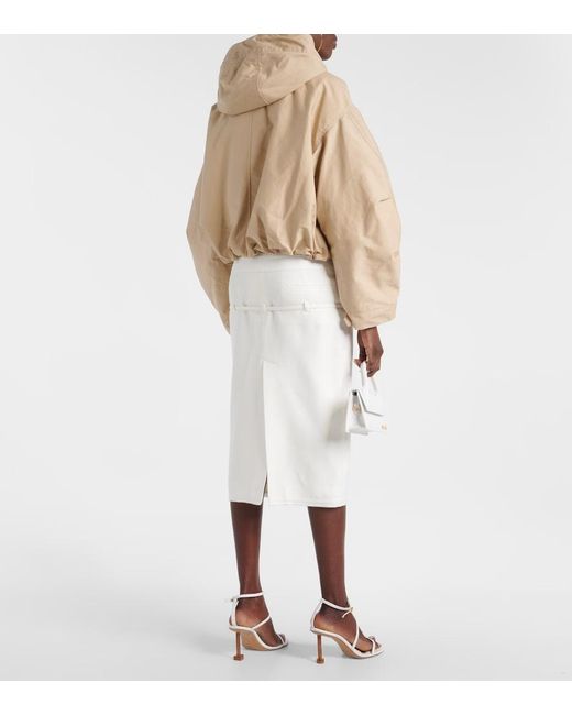 Jacquemus Natural La Parka Courte Caraco Hooded Canvas Jacket
