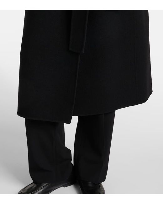 The Row Black Mantel Malika Aus Einem Wollgemisch