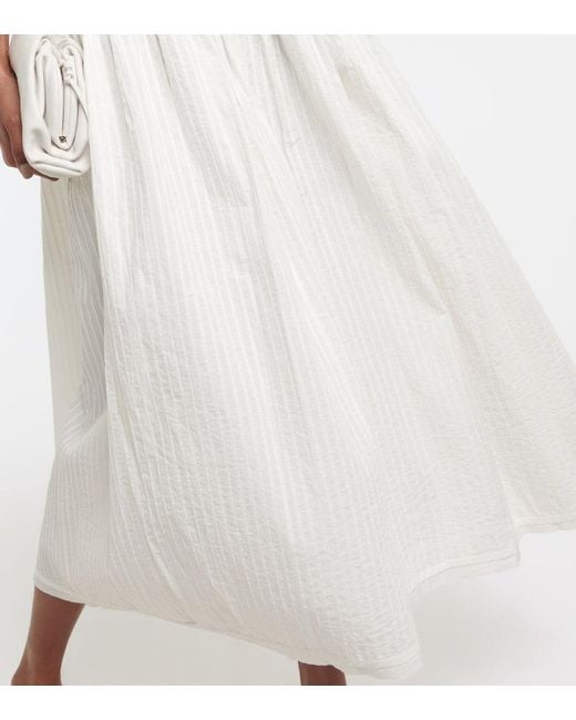 Ulla Johnson White Emmaline Halterneck Cotton Poplin Midi Dress