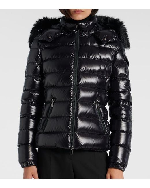 Moncler Black Badyf Faux Fur-Trimmed Down Jacket