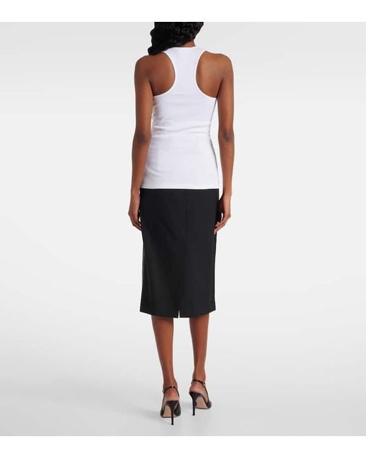 Stella McCartney White Printed Cotton-Blend Tank Top