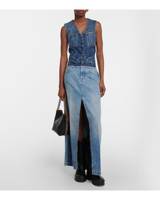 Stella McCartney Blue Denim Maxi Skirt