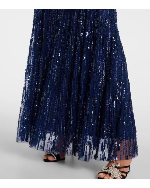Jenny Packham Blue Roxy Sequined Gown