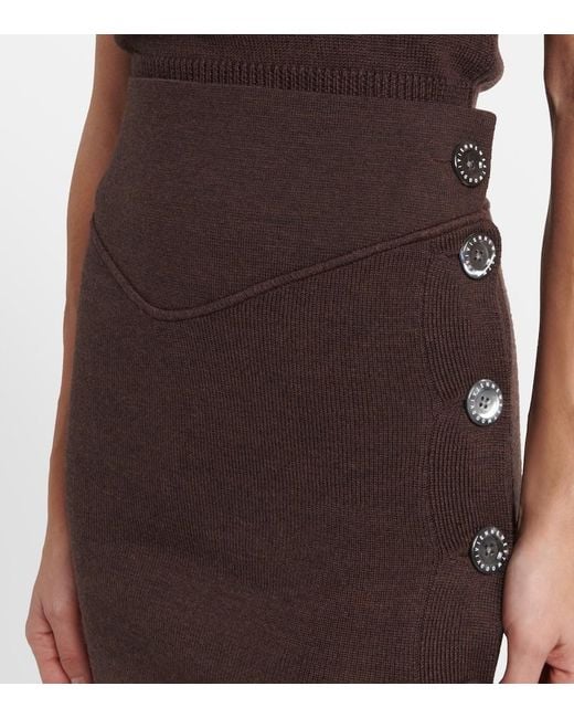 Vivienne Westwood Brown Pamela Knitted Wool Midi Skirt