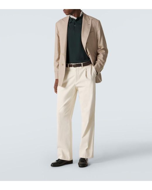 Dunhill Green Cotton And Silk Polo Shirt for men