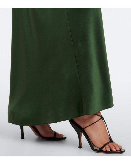 The Sei Green Silk Satin Maxi Skirt