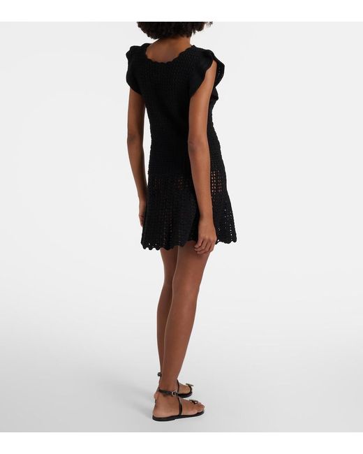 Melissa Odabash Black Bailey Knitted Cotton Minidress
