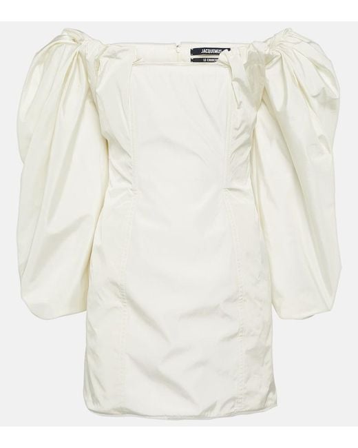 Jacquemus White La Robe Taffetas Mini Dress