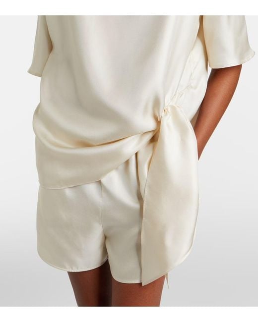 Loulou de Saison White Mano Silk Satin Top
