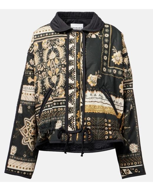 Isabel Marant Black Granger Printed Cotton Bomber Jacket