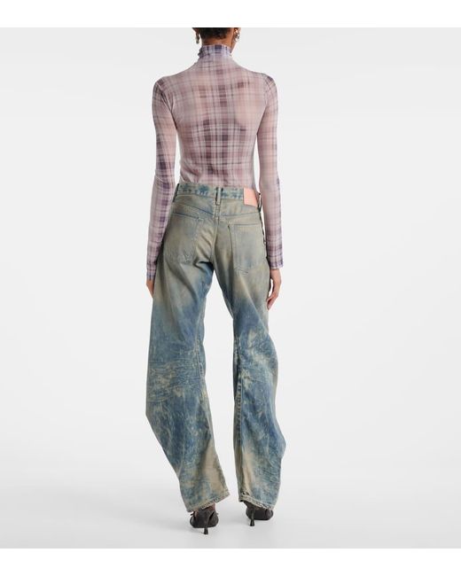 Jeans 2006F A Gamba Larga E Vita Bassa di Acne in Blue