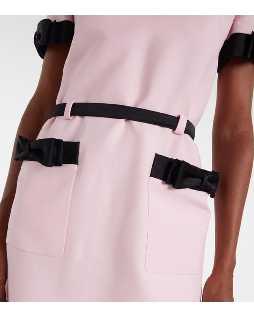 Valentino Pink Crepe Couture Bow-Detail Minidress