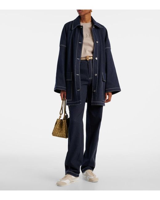 Max Mara Blue Zibello High-Rise Straight Jeans