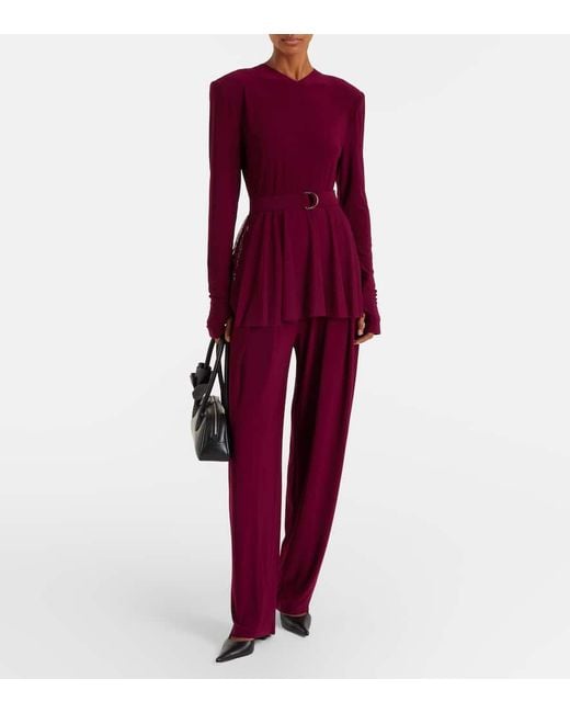 Body Semitransparente Con Cinturon Norma Kamali de color Purple