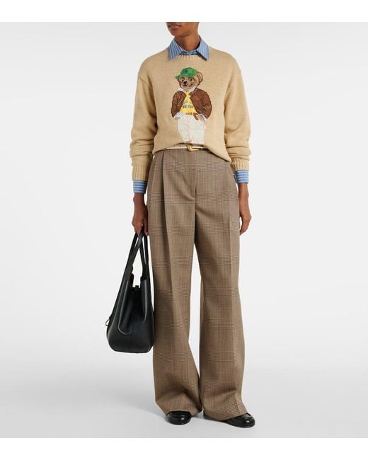 Polo Ralph Lauren Natural Polo Bear Intarsia Cotton Sweater