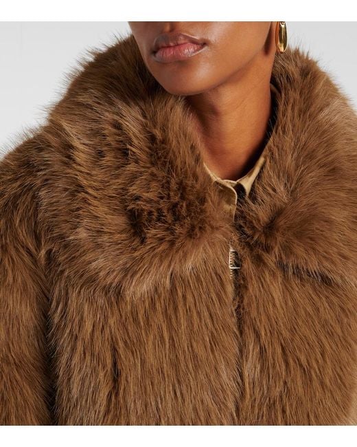 Frankie Shop Brown Hope Faux Fur Jacket