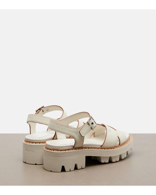 Prada Natural Leather Sandals