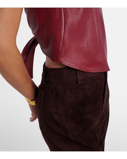 Top Rosie En Cuir Stouls en coloris Red