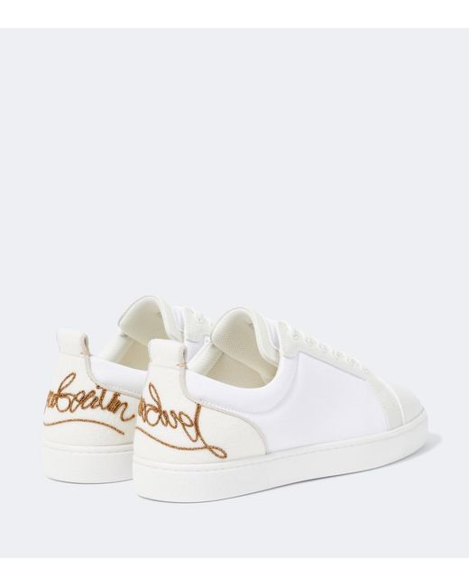 Christian Louboutin White Fun Louis Junior Leather Sneakers for men