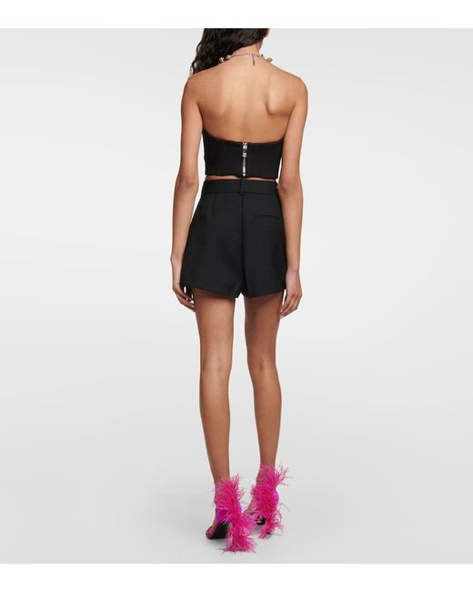 Area Black Crystal-Embellished Bustier
