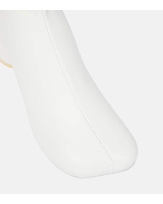 MM6 by Maison Martin Margiela White Ankle Boots Anatomic aus Lederimitat