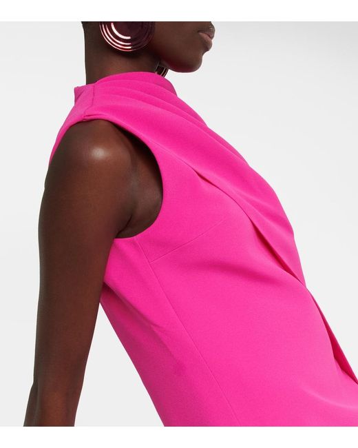 Safiyaa Pink Margareta Asymmetrical Cape Minidress