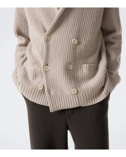 Lisa Yang Natural Lyle Double-Breasted Cashmere Cardigan for men