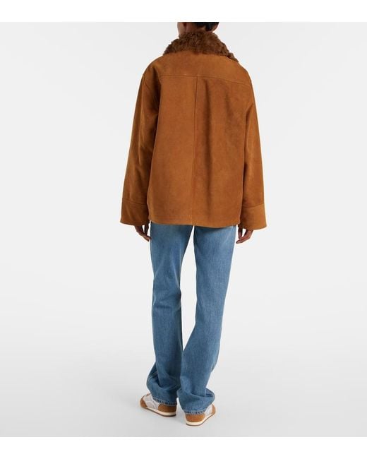Plan C Brown Oversized Leather Jacket