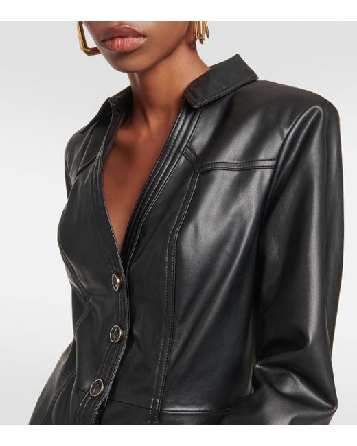 Robe chemise Garrett en cuir synthetique Veronica Beard en coloris Black