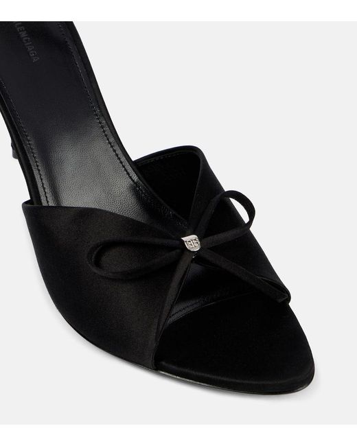 Balenciaga Black Knife Bow 80 Satin Sandals