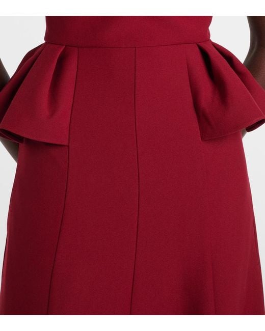 Roland Mouret Red Crepe Midi Dress