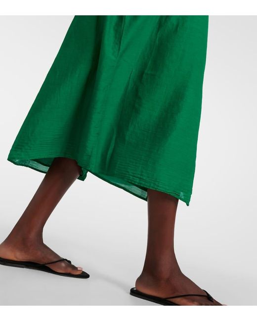 Velvet Green Marla Cotton And Silk Shirt Dress