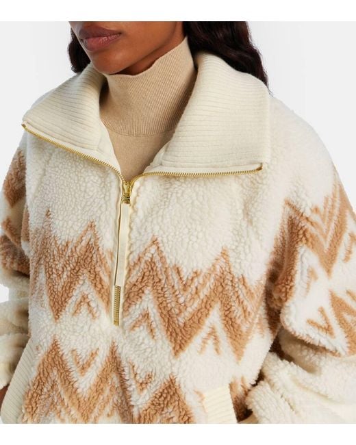 Varley White Hendrik Jacquard Teddy Jacket