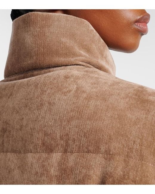 Brunello Cucinelli Brown Daunenweste Monili Aus Cord