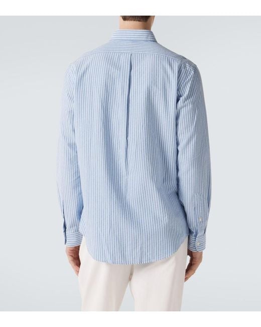 Polo Ralph Lauren Blue Striped Cotton Shirt for men