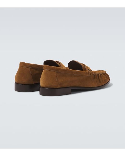 Mocassins Le Loafer En Daim Saint Laurent pour homme en coloris Brown