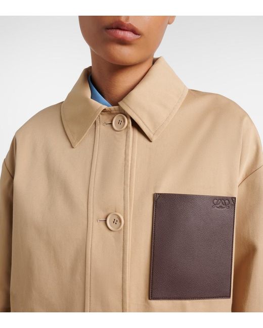 Loewe Natural Leather-Trimmed Cotton Jacket