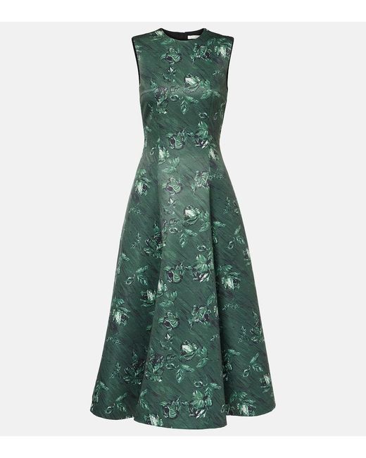 Emilia Wickstead Green Mara Floral Taffetta Gown
