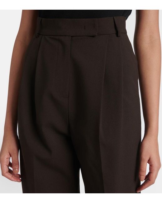 Frankie Shop Brown Bea High-Rise Straight Pants