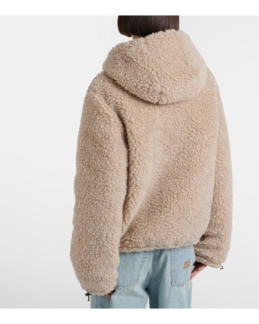 Miu Miu Natural Wool-Blend Teddy Down Jacket