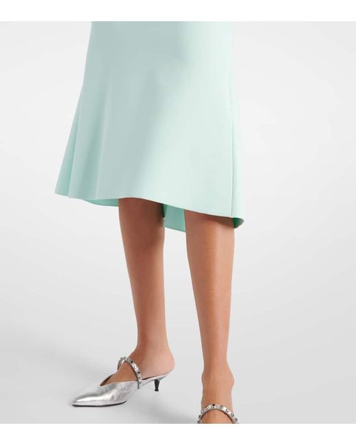 Alexander McQueen Blue Cocktailkleid Aus Crepe Mit Kristallen