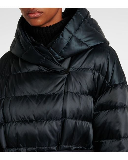 Max Mara Blue Novelo Belted Puffer Coat