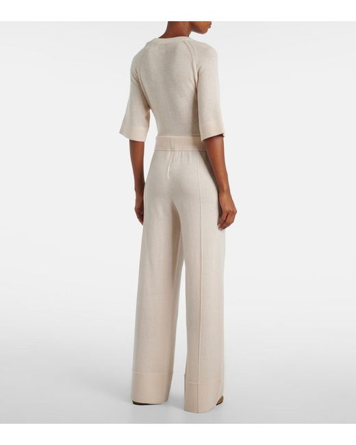 Jardin Des Orangers Natural Wool And Cashmere Wide-Leg Pants