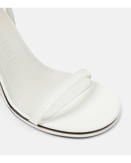 Jacquemus White Les Doubles Sandales Leather Sandals