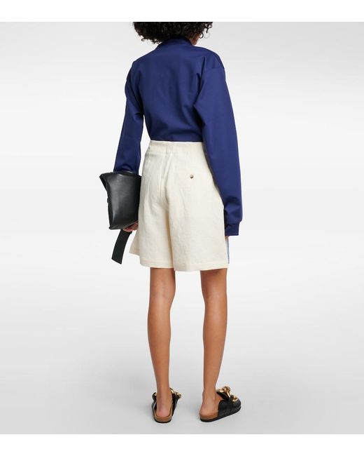 J.W. Anderson Natural High-Rise Cotton And Linen Shorts