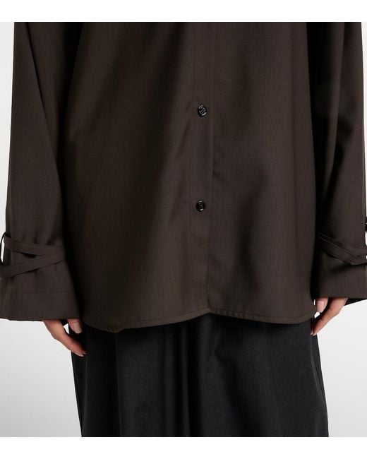 Totême Brown Oversized Wool Shirt