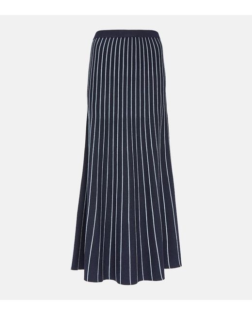 Gabriela Hearst Blue Phelan Striped Wool And Silk Maxi Skirt