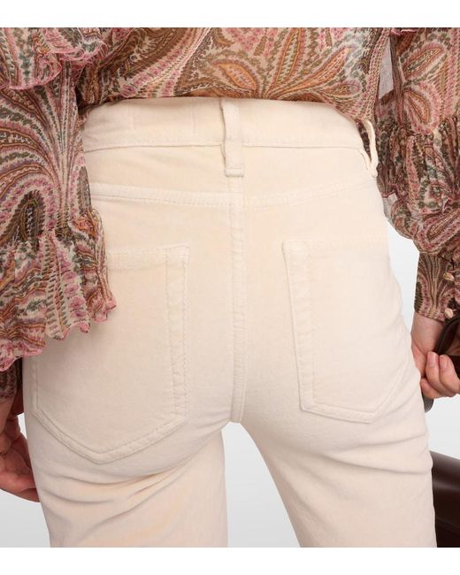 FRAME Natural Le High Flare Velveteen Velvet Flared Jeans
